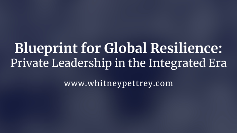 Blueprint for Global Resilience: Private Leadership in the Integrated Era